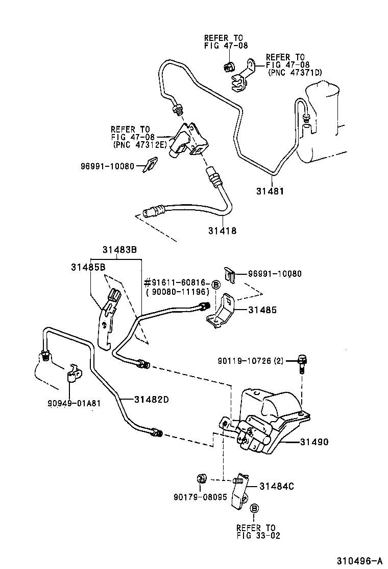  SOLARA |  CLUTCH PEDAL FLEXIBLE HOSE