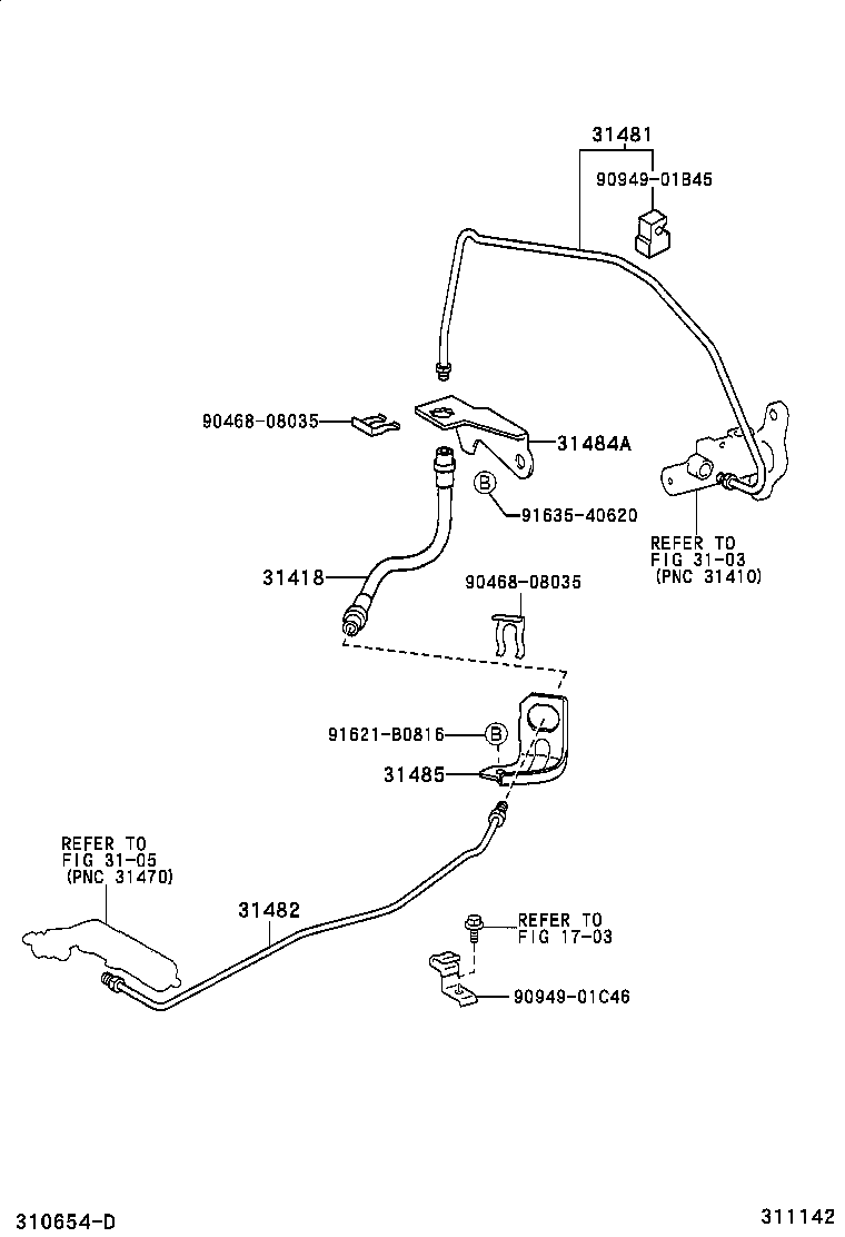  SCION XB |  CLUTCH PEDAL FLEXIBLE HOSE
