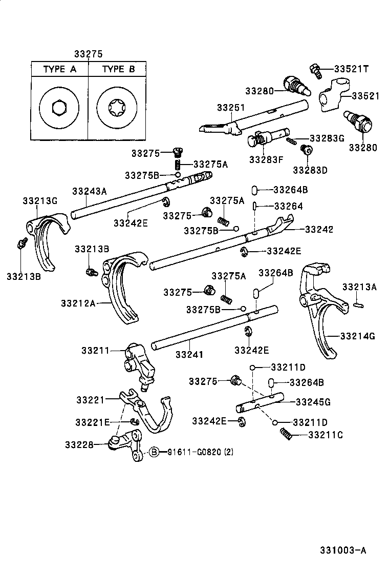  TUNDRA |  GEAR SHIFT FORK LEVER SHAFT MTM