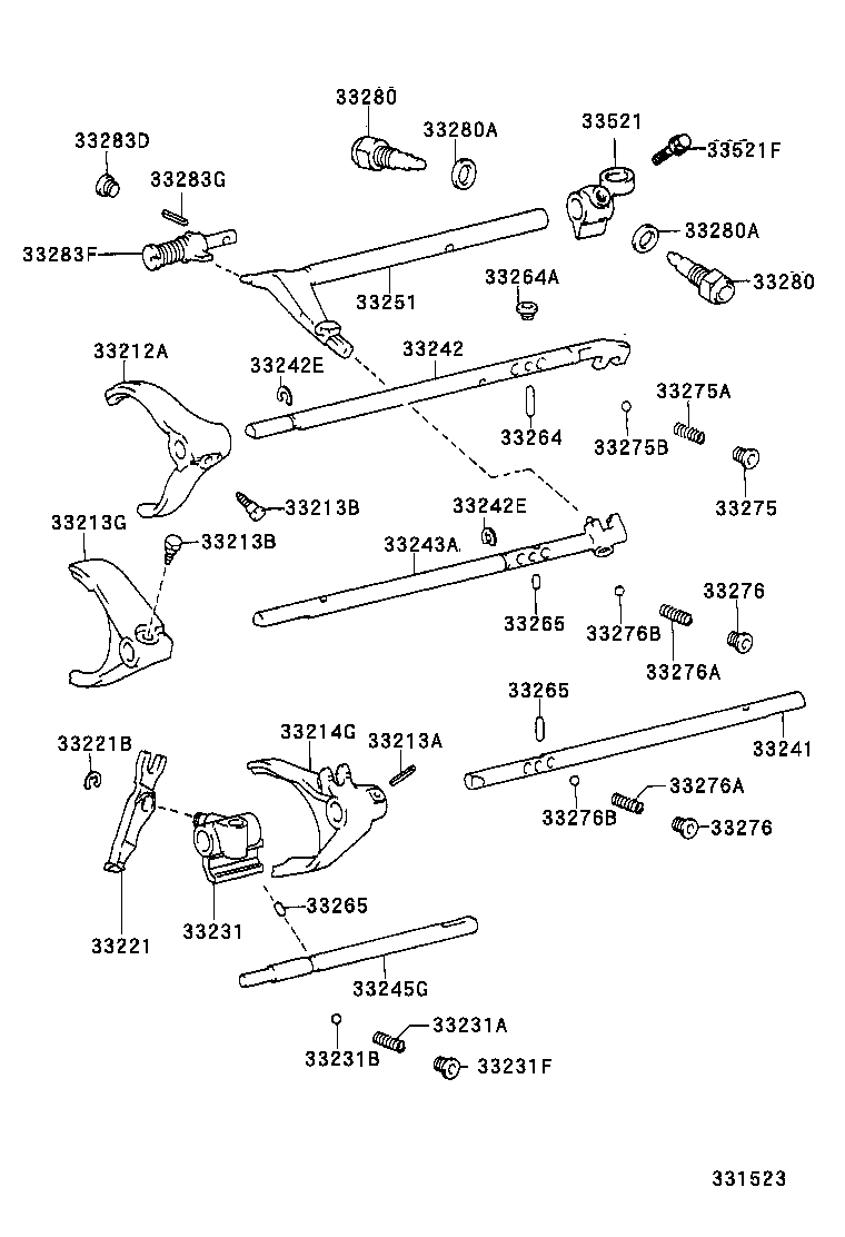  HILUX 2WD |  GEAR SHIFT FORK LEVER SHAFT MTM