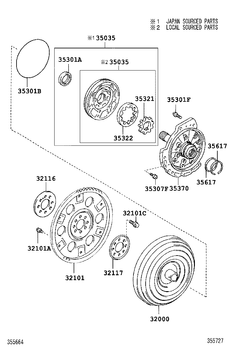  SOLARA |  TORQUE CONVERTER FRONT OIL PUMP CHAIN ATM