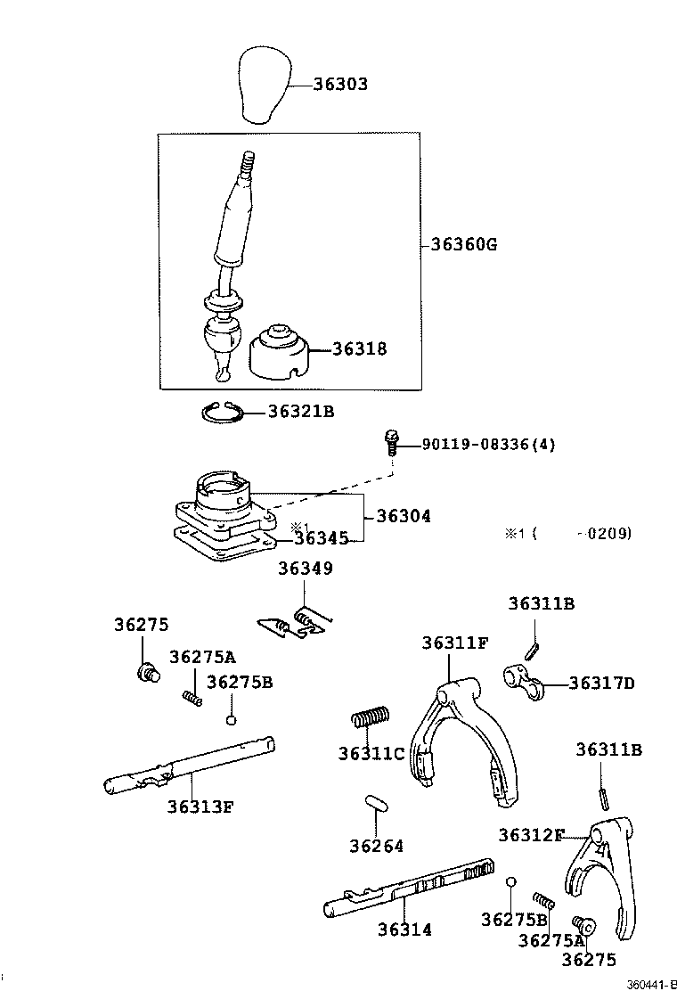  TUNDRA |  TRANSFER LEVER SHIFT ROD