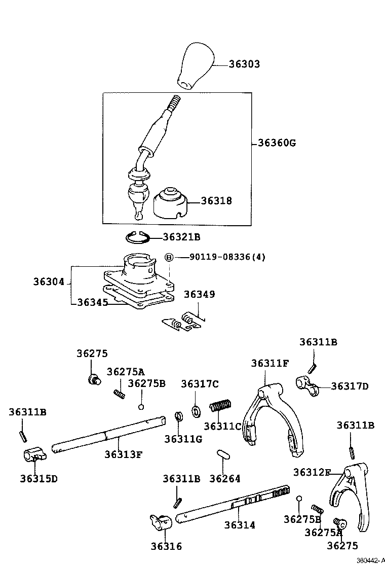  TUNDRA |  TRANSFER LEVER SHIFT ROD