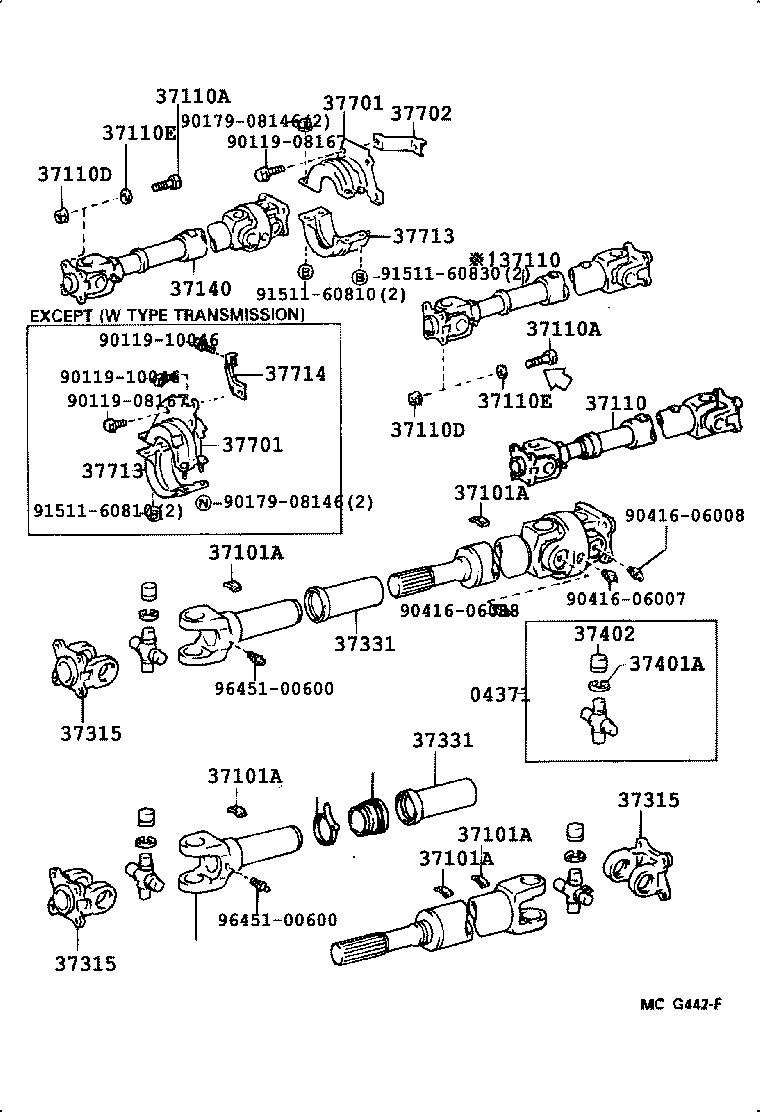  4 RUNNER TRUCK |  PROPELLER SHAFT UNIVERSAL JOINT
