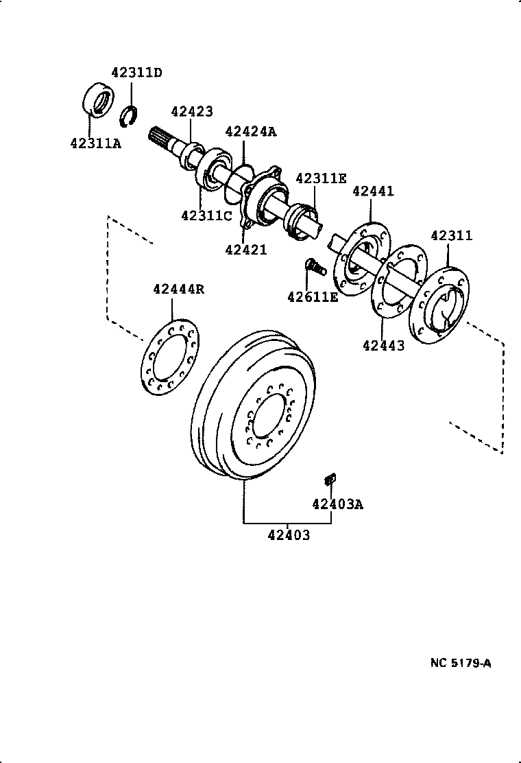  4 RUNNER TRUCK |  REAR AXLE SHAFT HUB