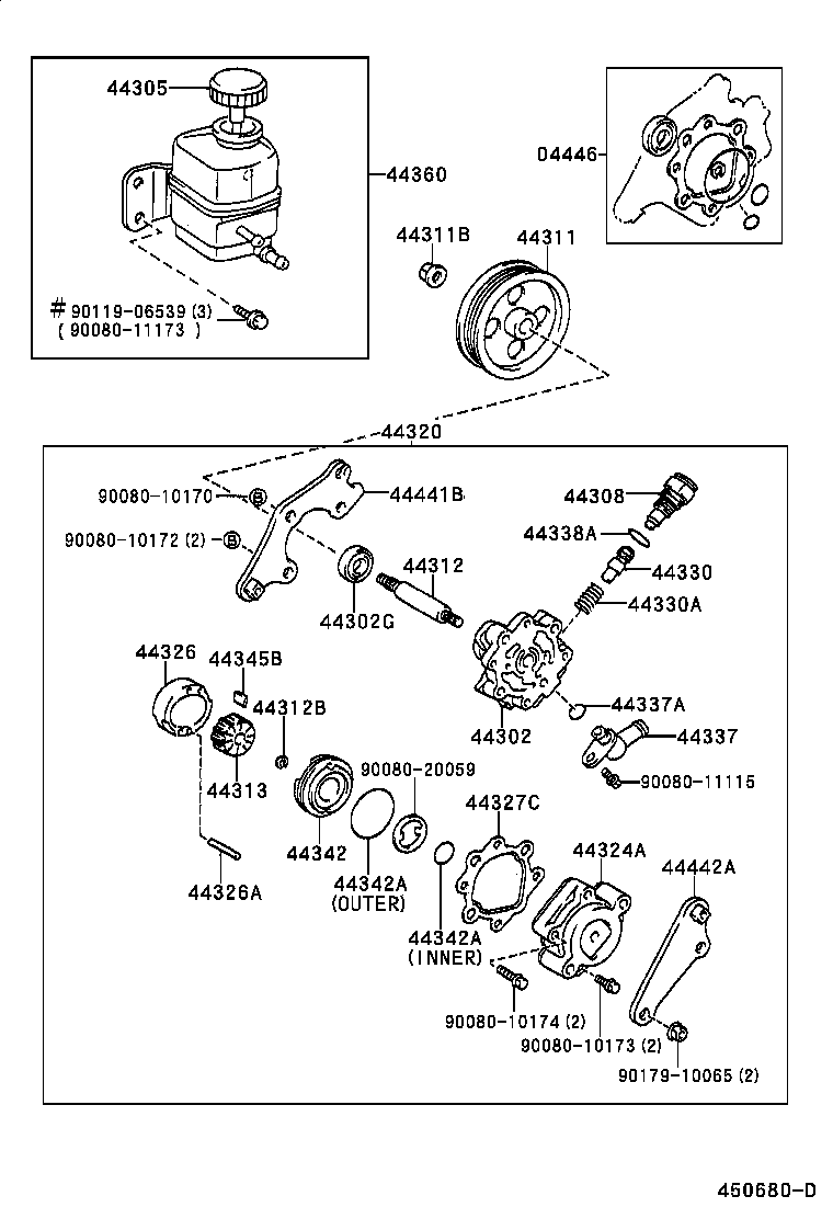  SIENNA |  VANE PUMP RESERVOIR POWER STEERING