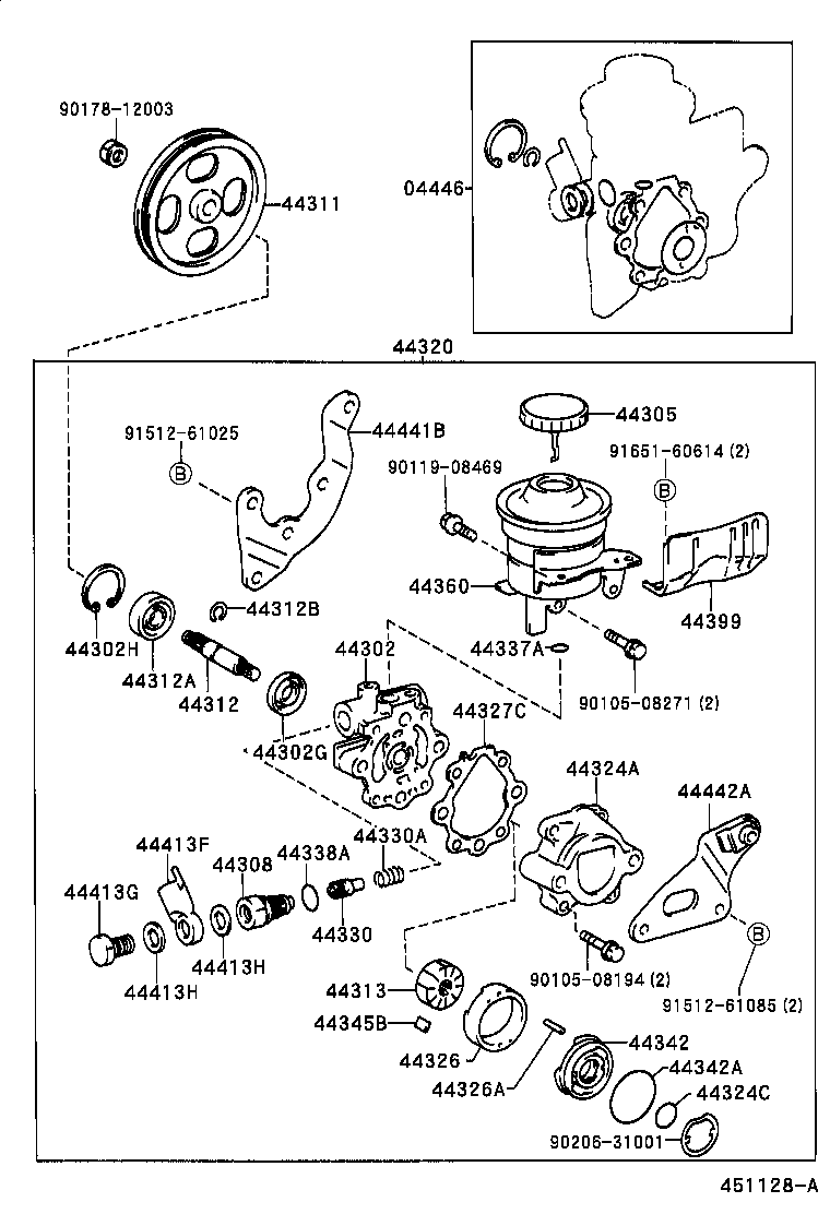  TERCEL |  VANE PUMP RESERVOIR POWER STEERING