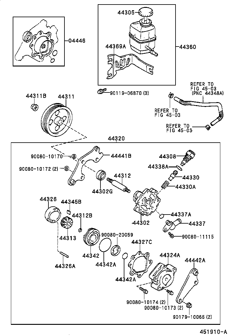  AVALON |  VANE PUMP RESERVOIR POWER STEERING