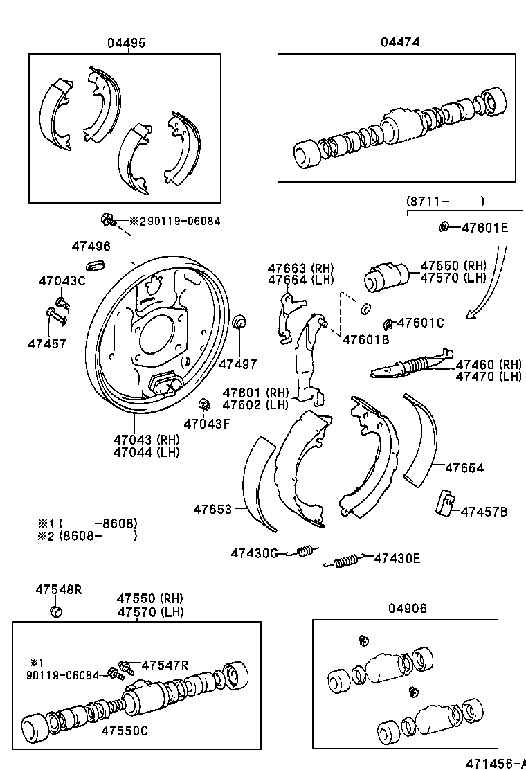  TERCEL |  REAR DRUM BRAKE WHEEL CYLINDER BACKING PLATE