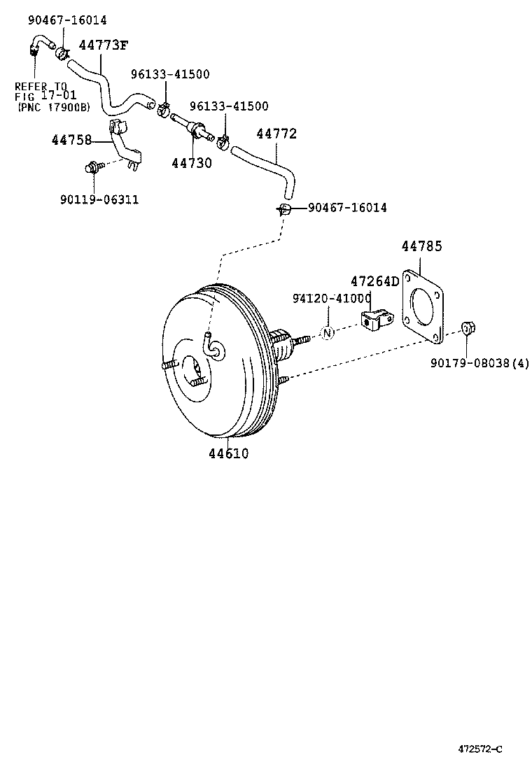  ES300 330 |  BRAKE BOOSTER VACUUM TUBE
