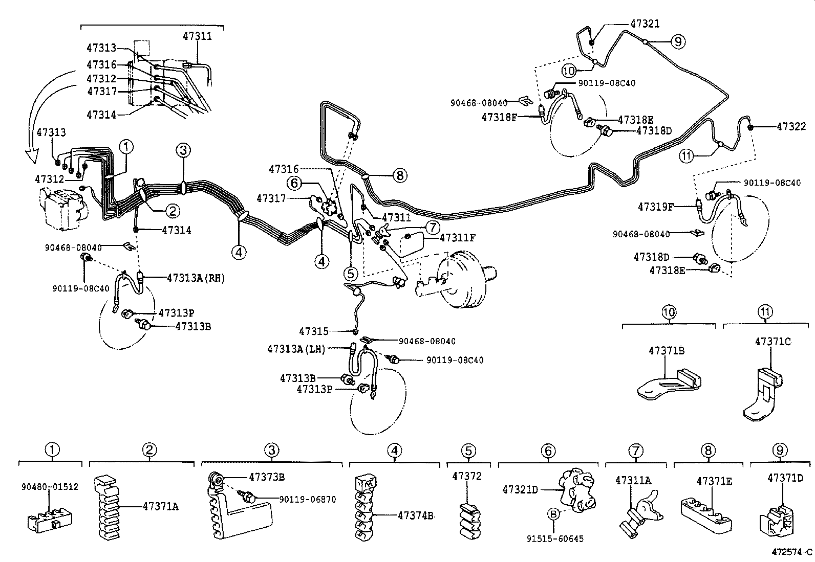  CAMRY JPP |  BRAKE TUBE CLAMP