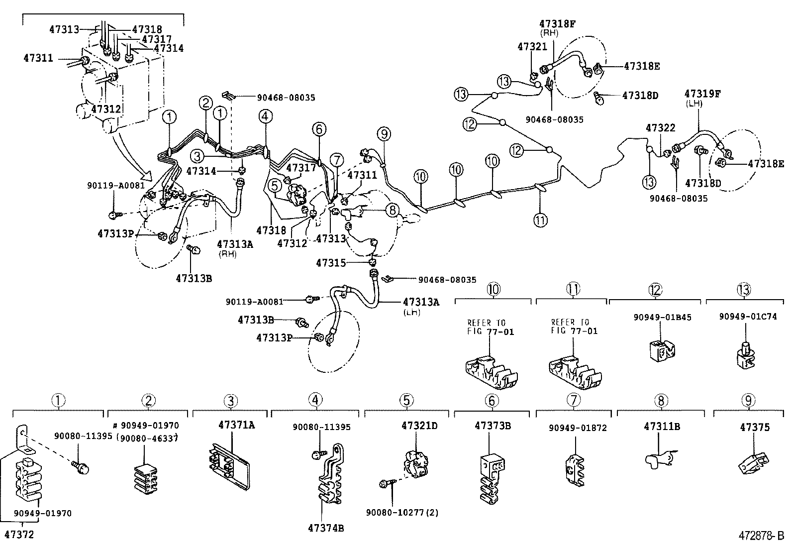  COROLLA MATRIX NAP |  BRAKE TUBE CLAMP