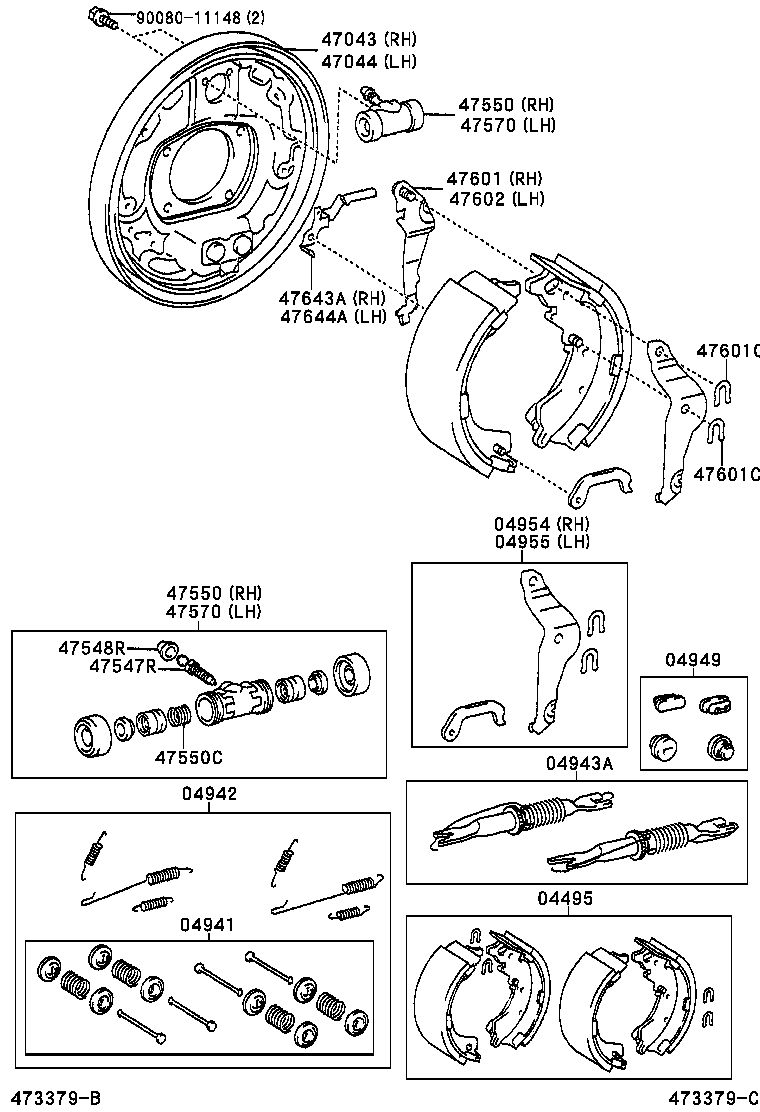 SIENNA | REAR DRUM BRAKE WHEEL CYLINDER BACKING PLATE