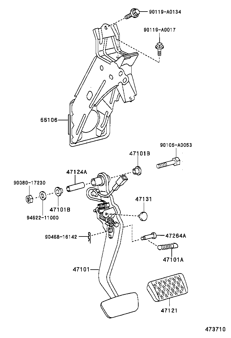  RX330 350 NAP |  BRAKE PEDAL BRACKET
