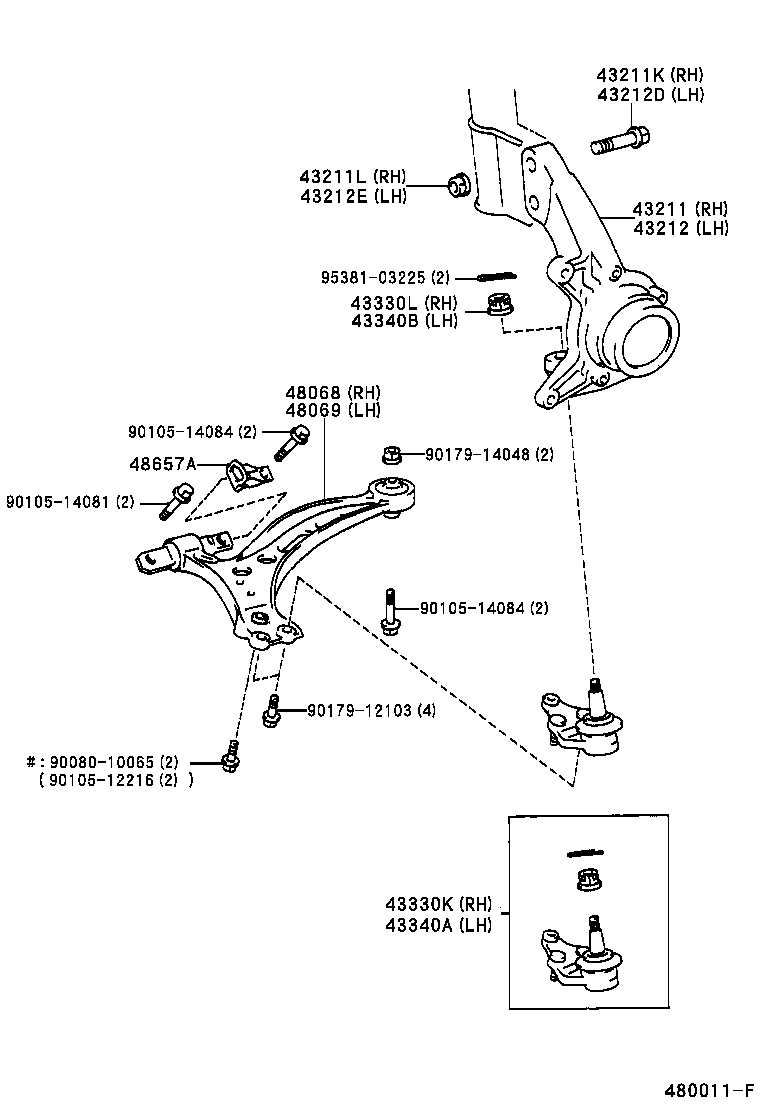  CAMRY JPP |  FRONT AXLE ARM STEERING KNUCKLE