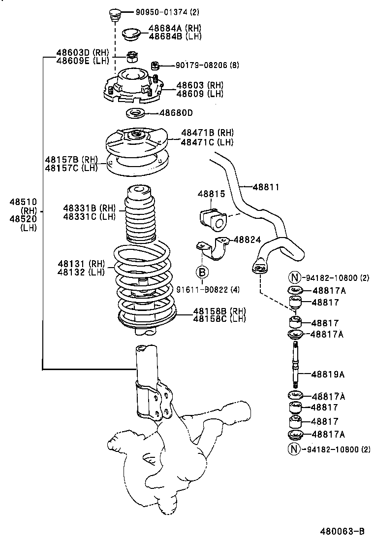  TERCEL |  FRONT SPRING SHOCK ABSORBER