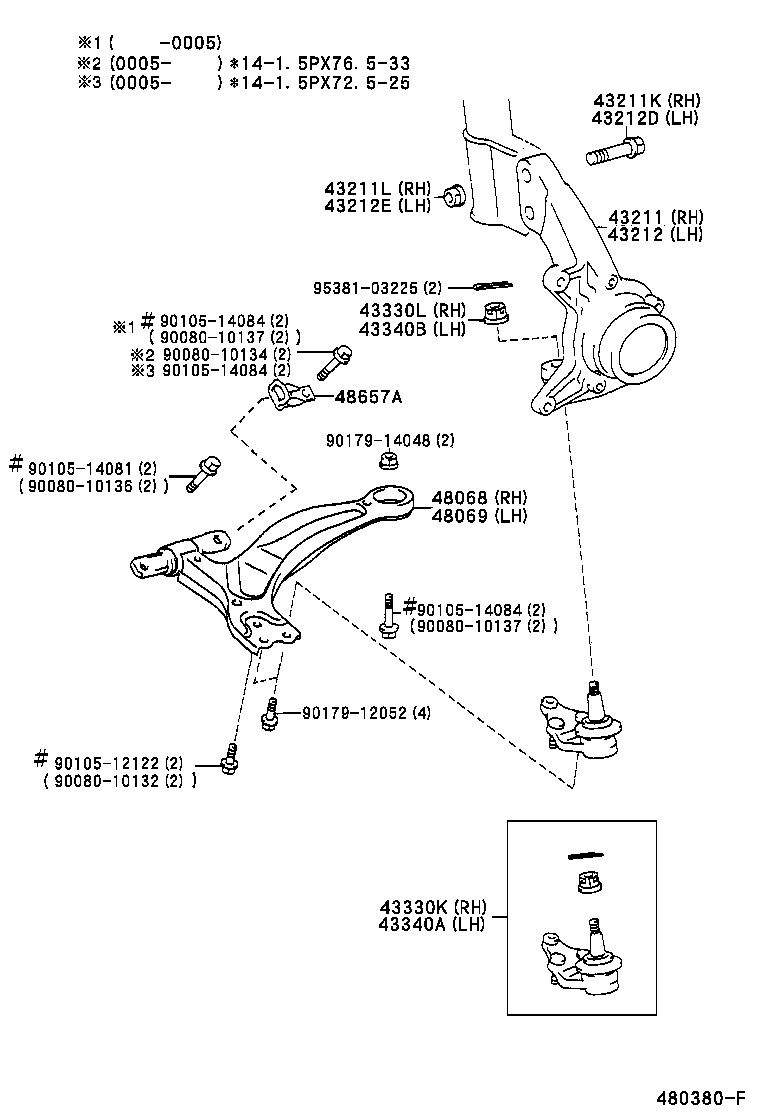  SIENNA |  FRONT AXLE ARM STEERING KNUCKLE