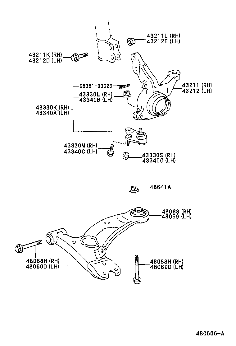  PRIUS |  FRONT AXLE ARM STEERING KNUCKLE