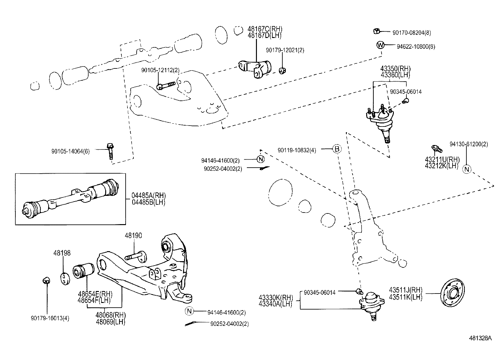  HILUX 2WD |  FRONT AXLE ARM STEERING KNUCKLE