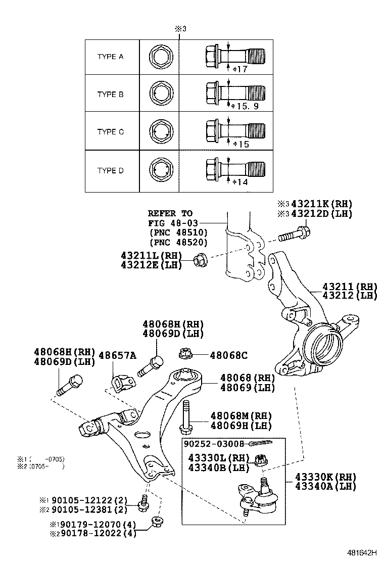  RX400H |  FRONT AXLE ARM STEERING KNUCKLE