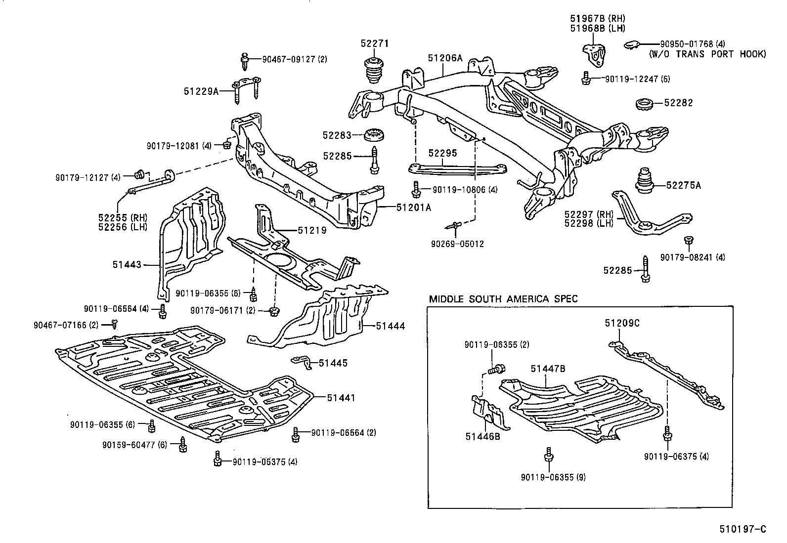  LS400 |  SUSPENSION CROSSMEMBER UNDER COVER