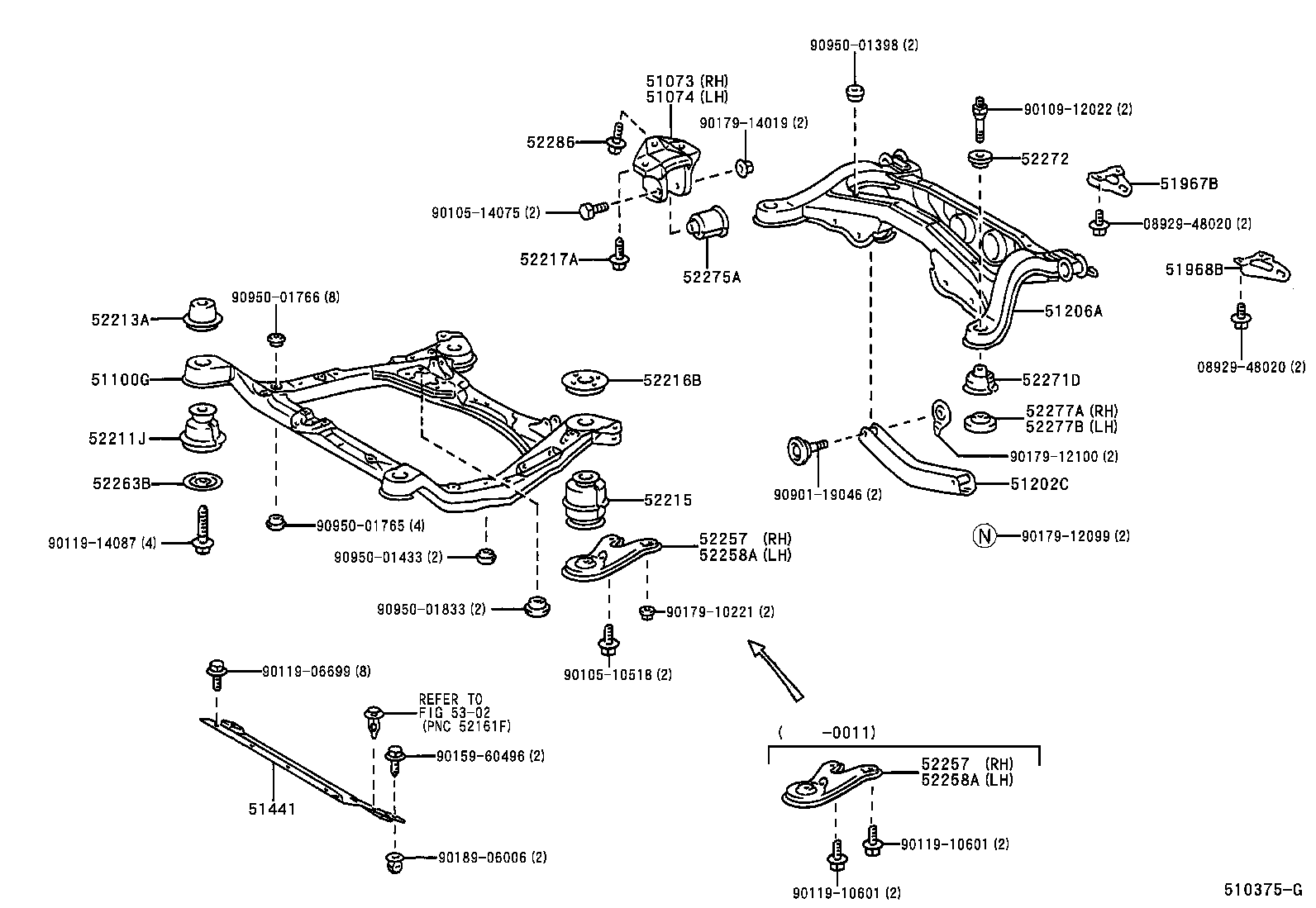  RX300 |  SUSPENSION CROSSMEMBER UNDER COVER