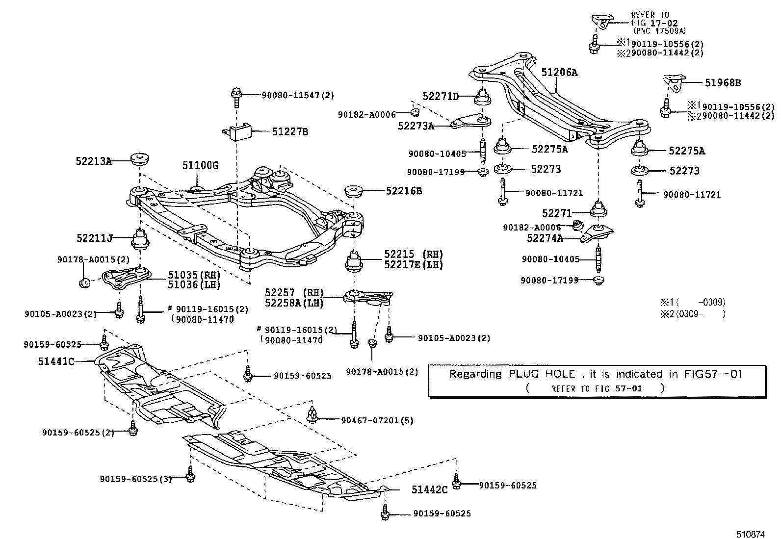  CAMRY NAP |  SUSPENSION CROSSMEMBER UNDER COVER