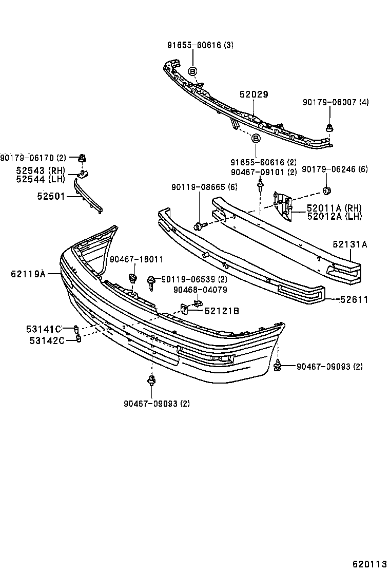  AVALON |  FRONT BUMPER BUMPER STAY