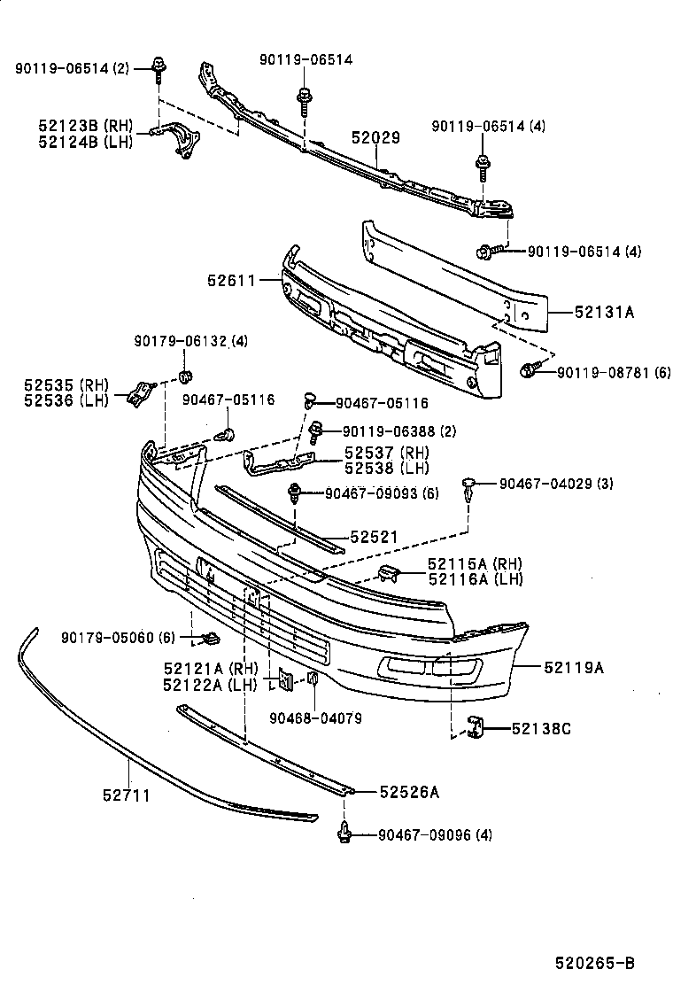  LS400 |  FRONT BUMPER BUMPER STAY