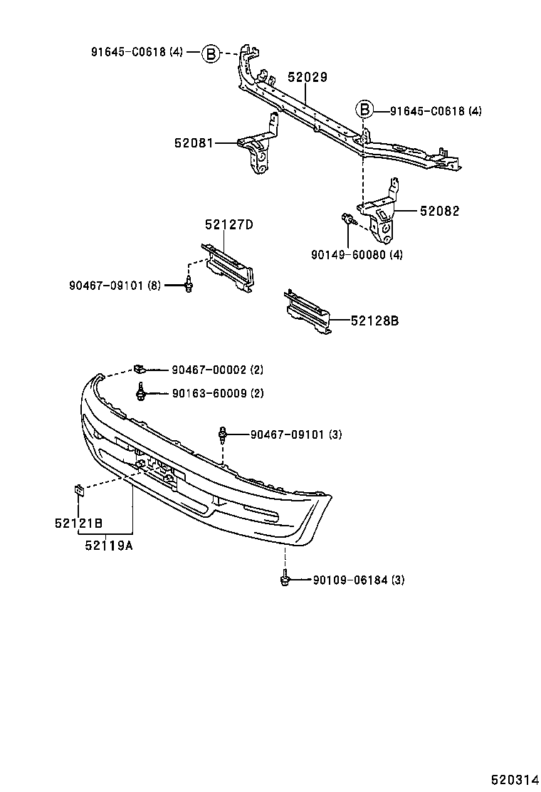  RAV4 EV |  FRONT BUMPER BUMPER STAY