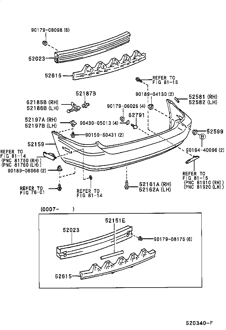  RX300 |  REAR BUMPER BUMPER STAY