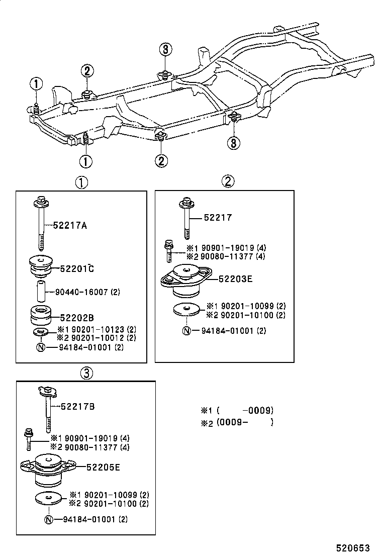  TACOMA |  CAB MOUNTING BODY MOUNTING