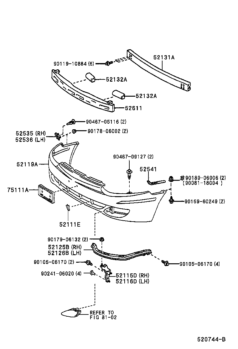  SOLARA |  FRONT BUMPER BUMPER STAY
