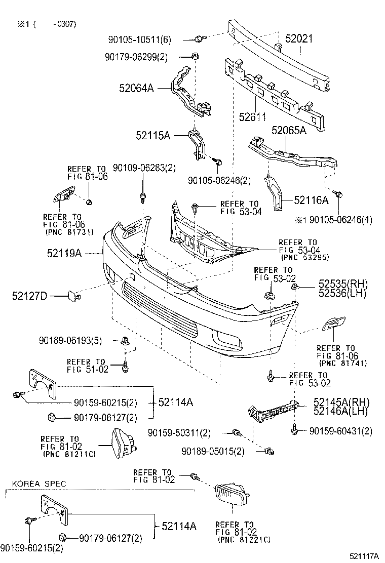  ES300 330 |  FRONT BUMPER BUMPER STAY