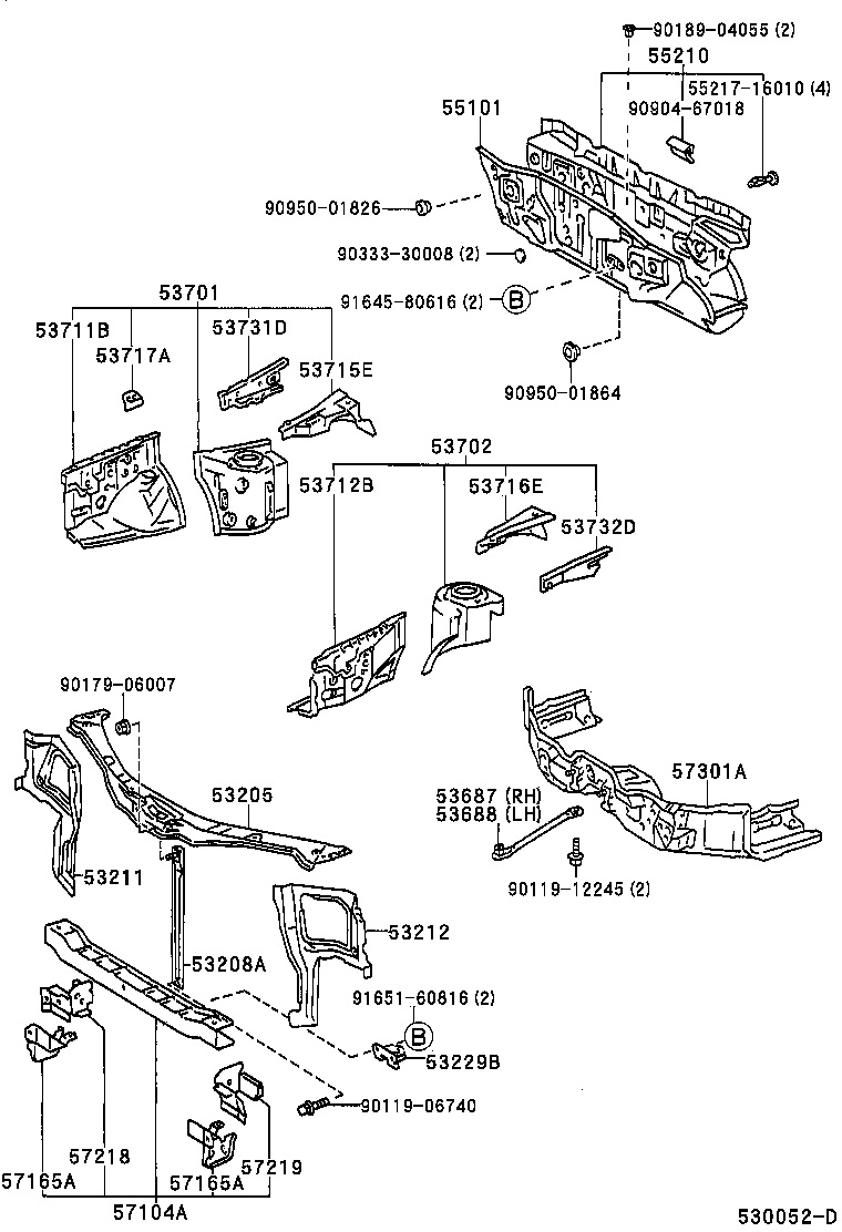  TERCEL |  FRONT FENDER APRON DASH PANEL