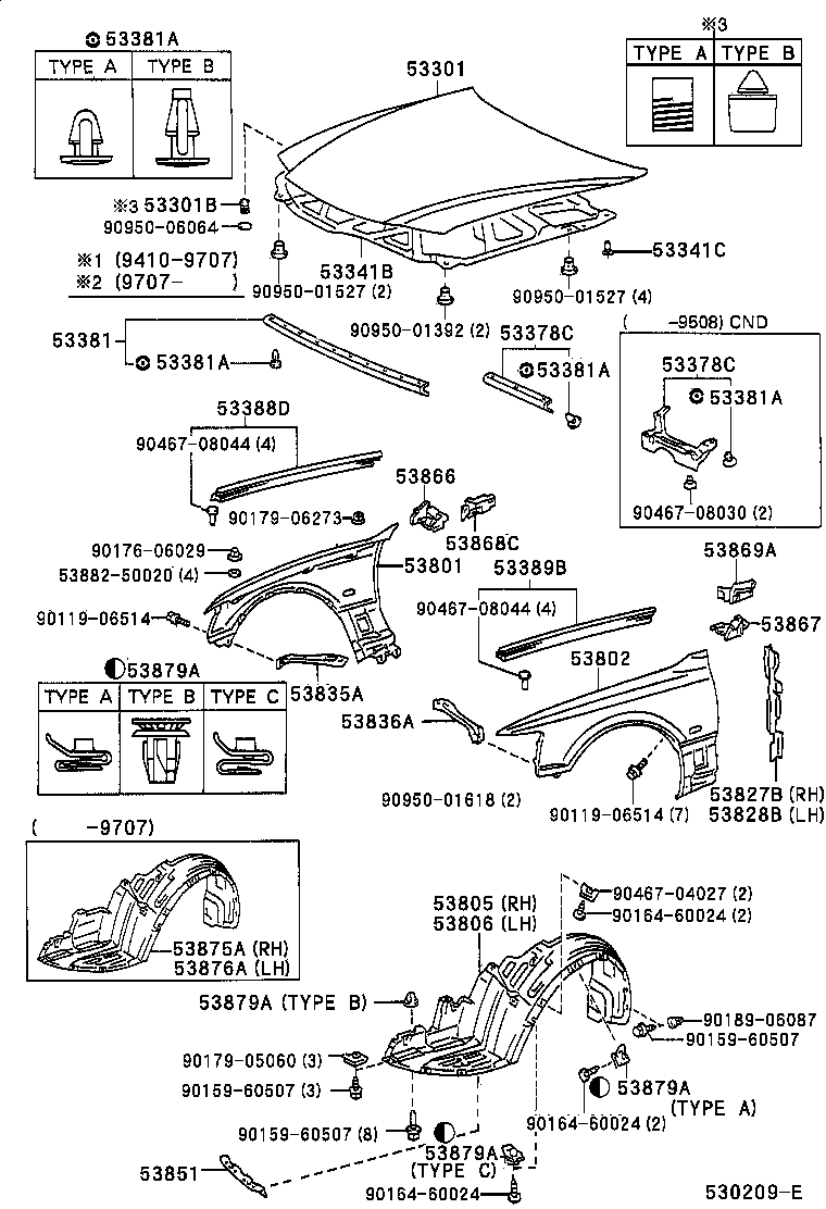  LS400 |  HOOD FRONT FENDER