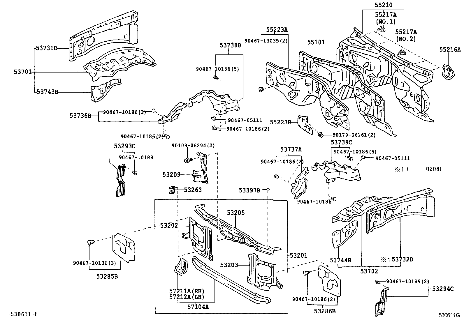  LAND CRUISER 100 |  FRONT FENDER APRON DASH PANEL