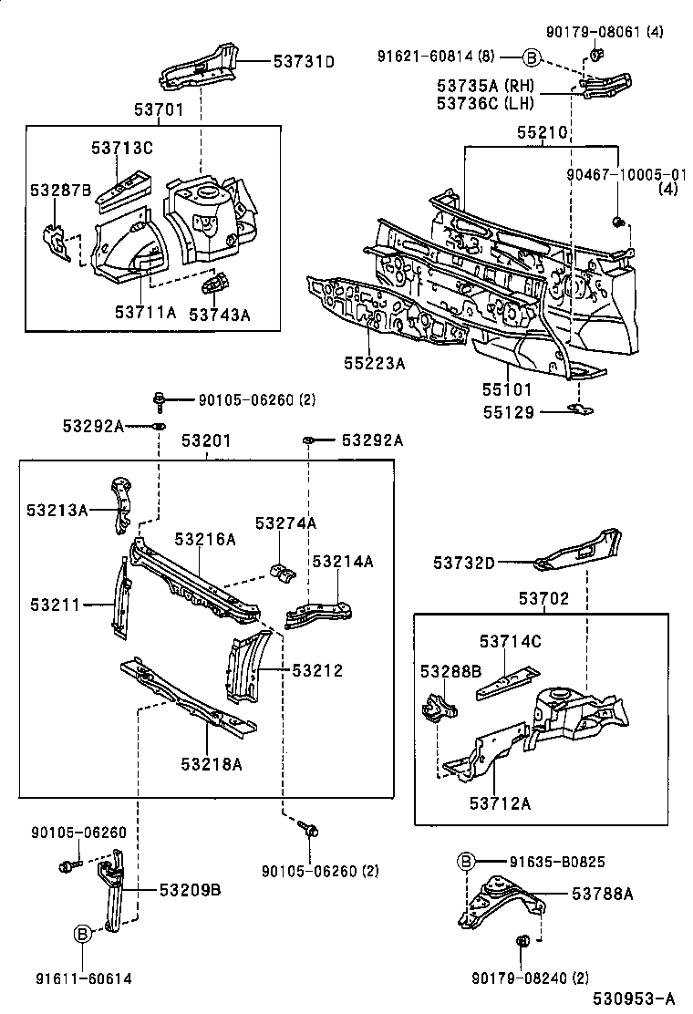  PRIUS |  FRONT FENDER APRON DASH PANEL