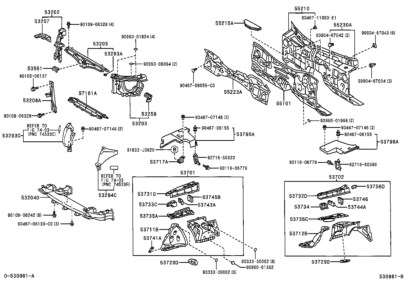  LS430 |  FRONT FENDER APRON DASH PANEL
