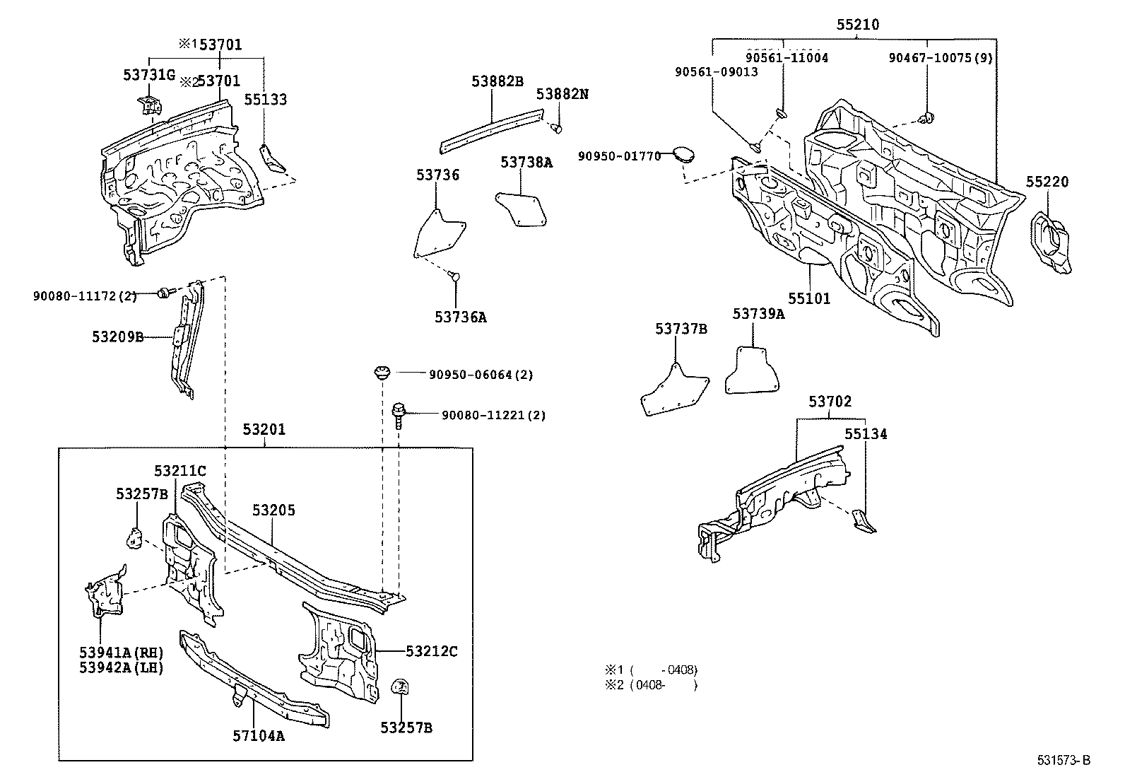  TUNDRA |  FRONT FENDER APRON DASH PANEL