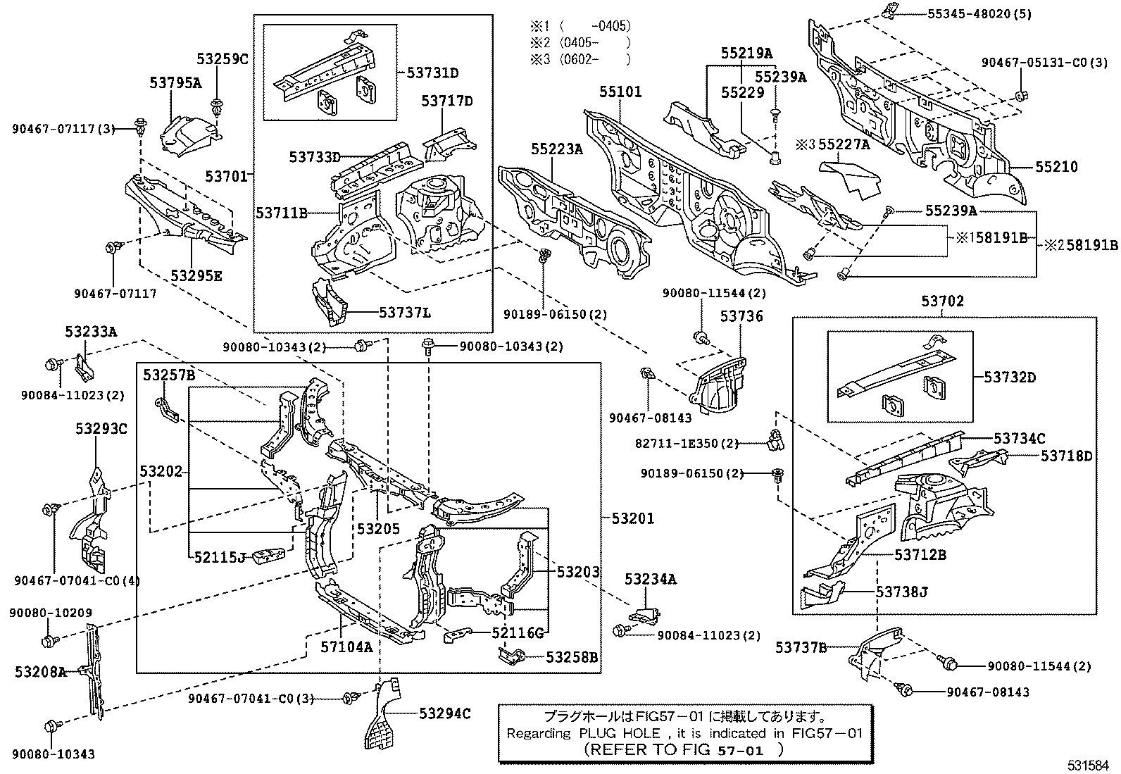 RX330 350 NAP |  FRONT FENDER APRON DASH PANEL