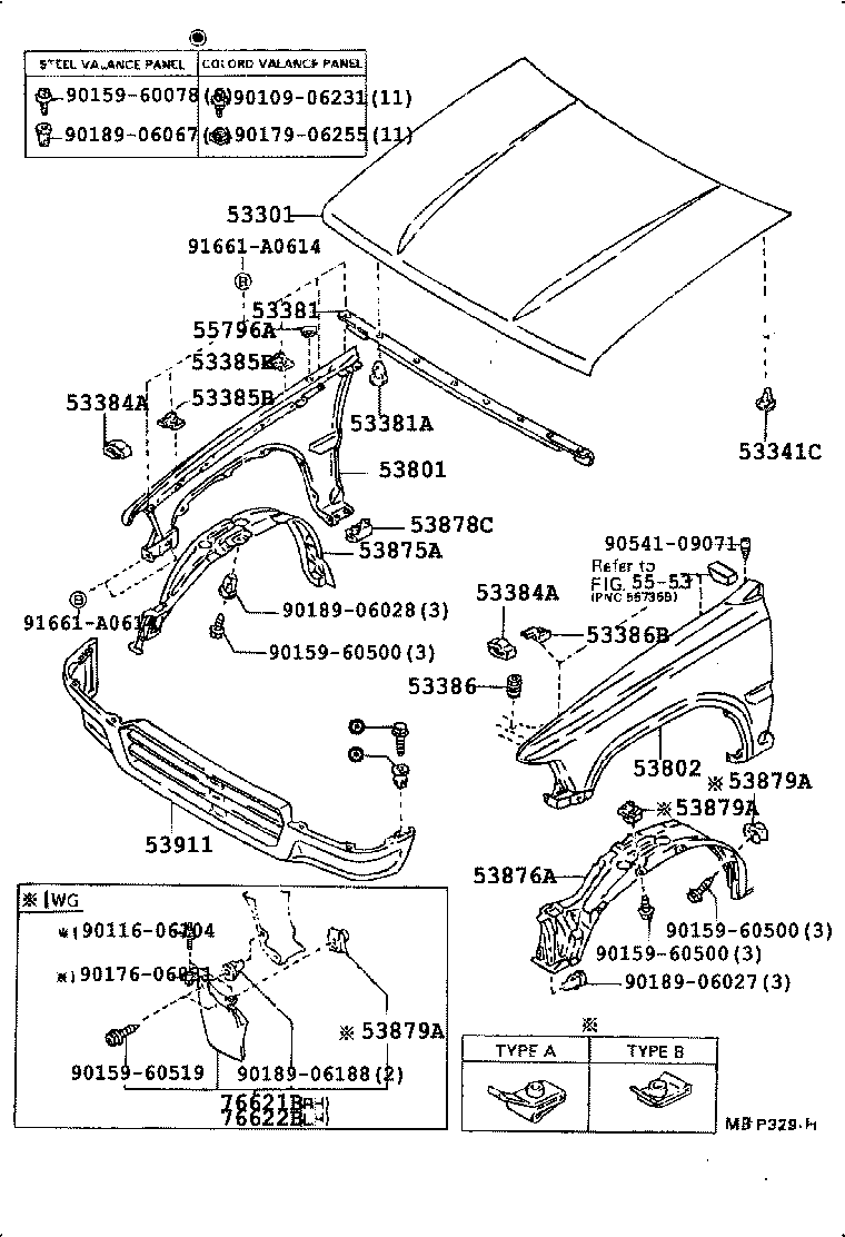  4 RUNNER TRUCK |  HOOD FRONT FENDER
