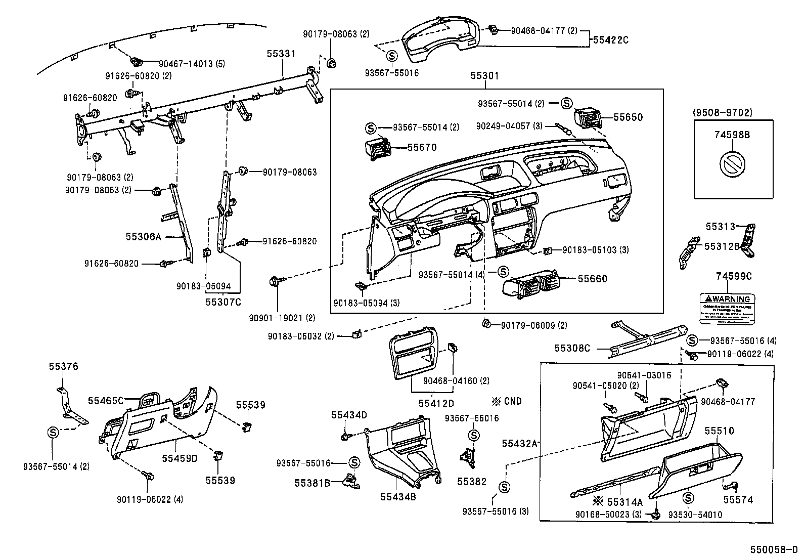  TERCEL |  INSTRUMENT PANEL GLOVE COMPARTMENT