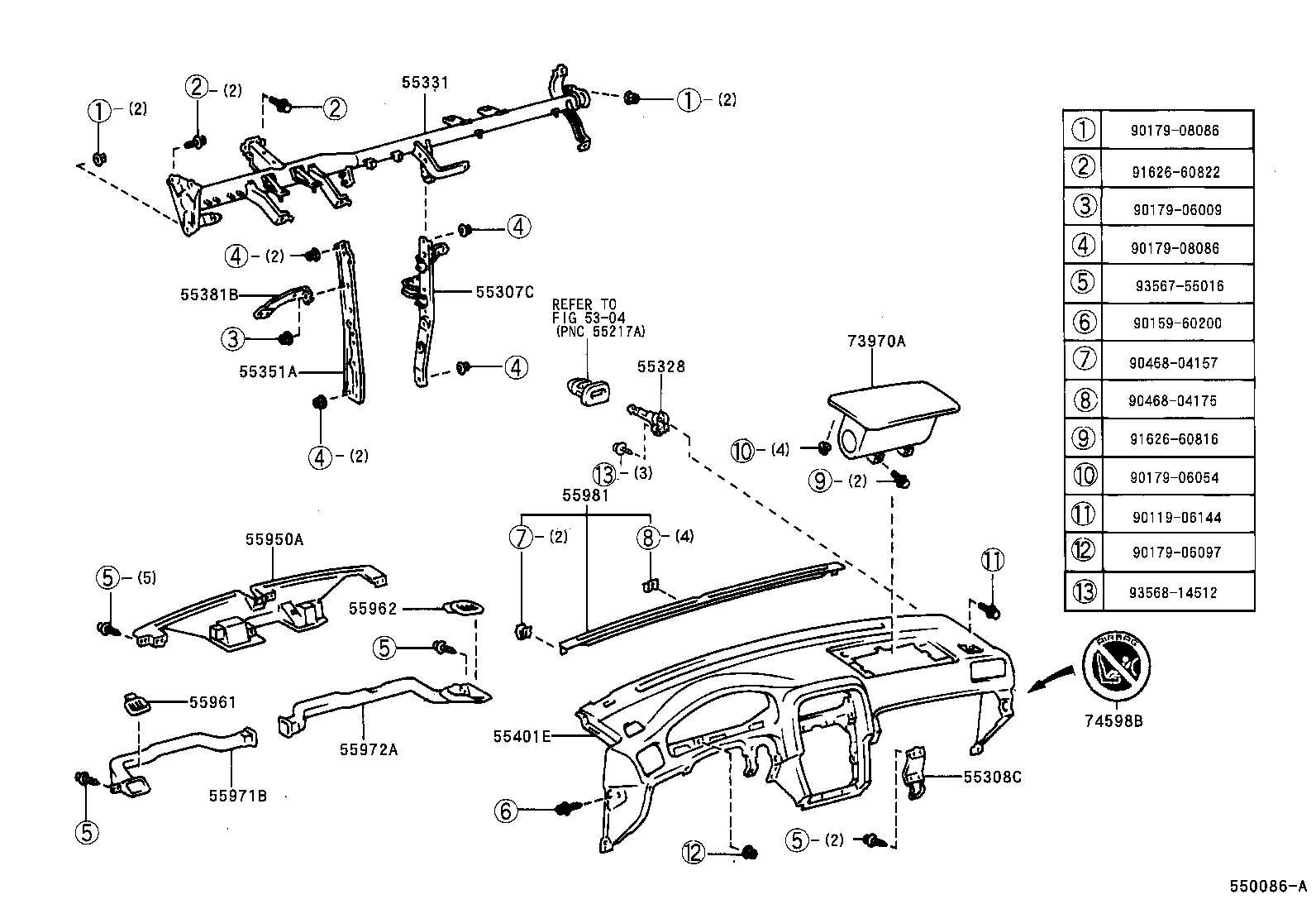  ES300 |  INSTRUMENT PANEL GLOVE COMPARTMENT