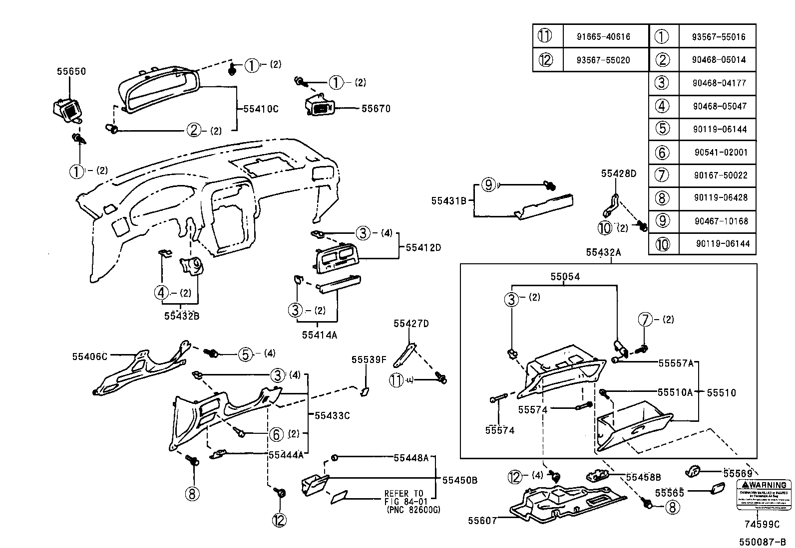  ES300 |  INSTRUMENT PANEL GLOVE COMPARTMENT