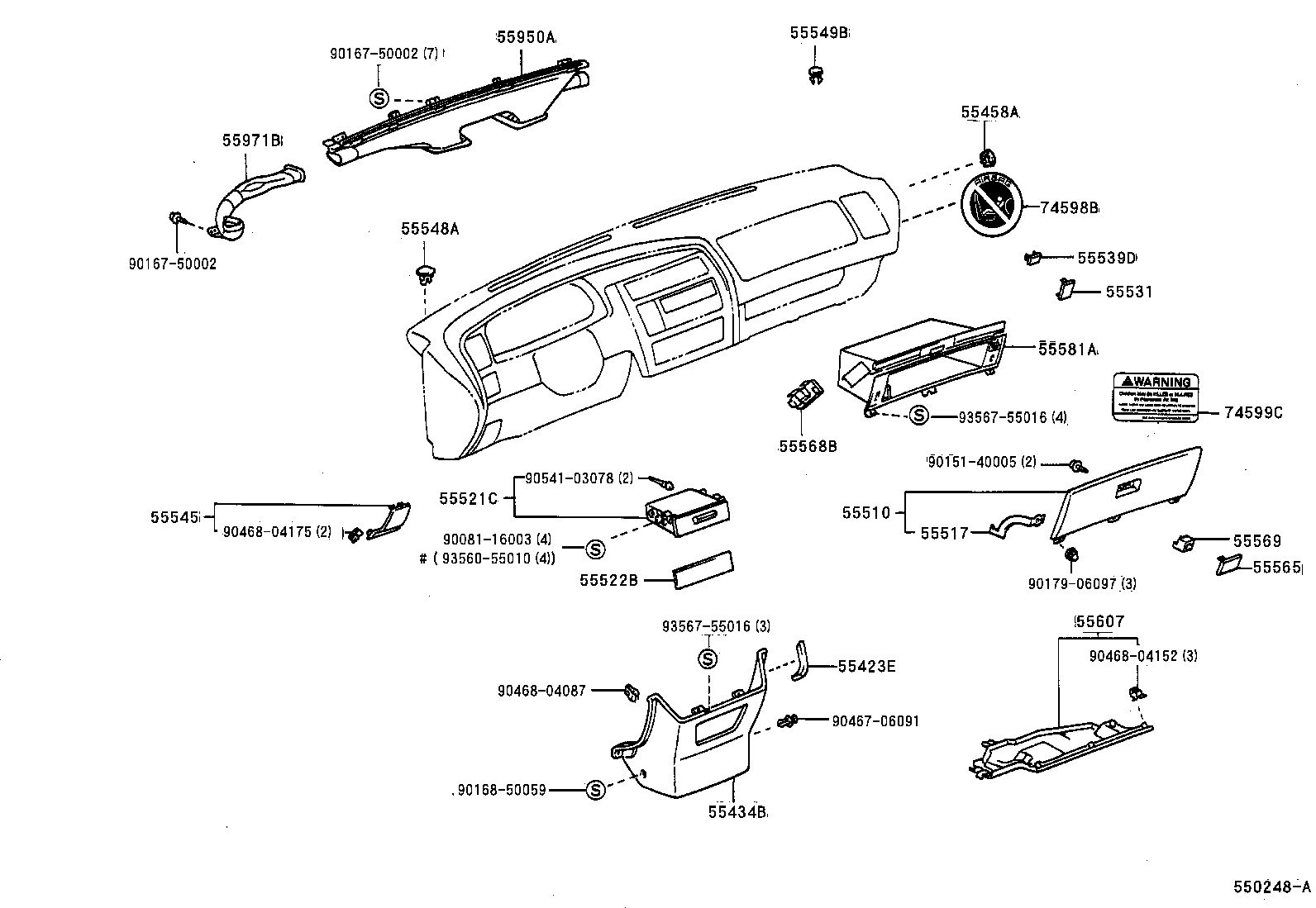  AVALON |  INSTRUMENT PANEL GLOVE COMPARTMENT
