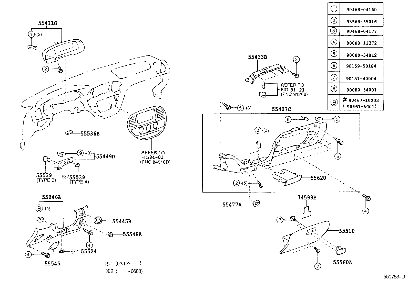  SEQUOIA |  INSTRUMENT PANEL GLOVE COMPARTMENT
