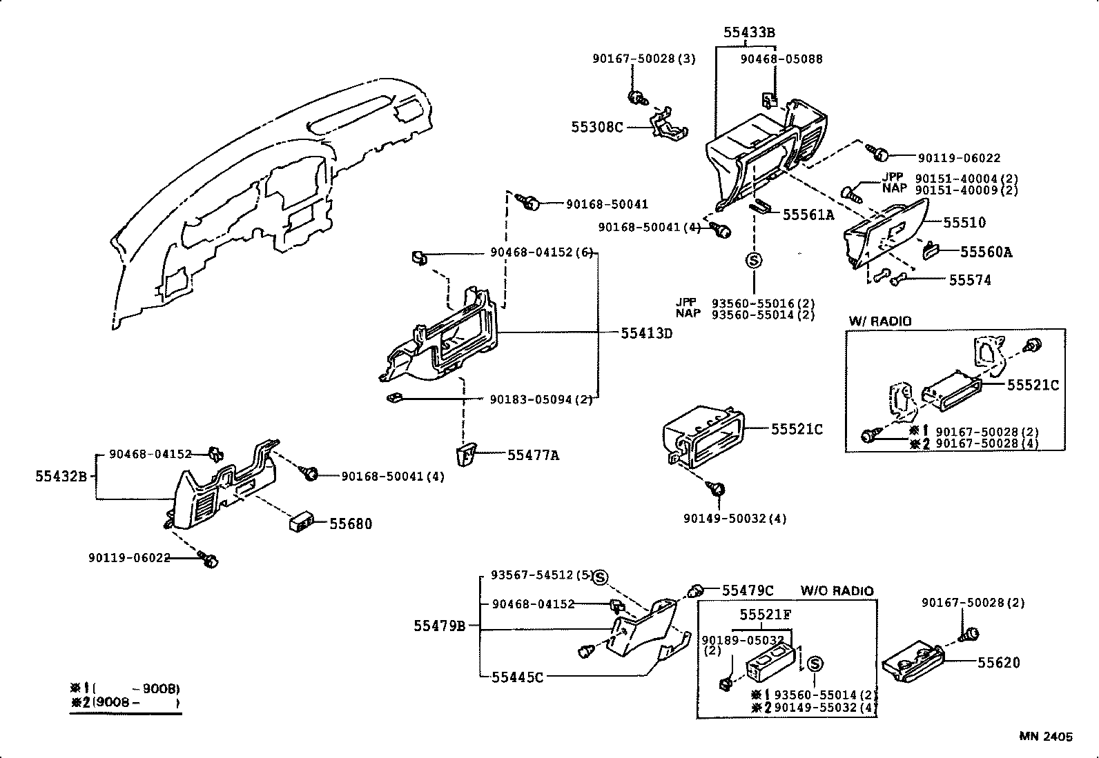  4 RUNNER TRUCK |  INSTRUMENT PANEL GLOVE COMPARTMENT