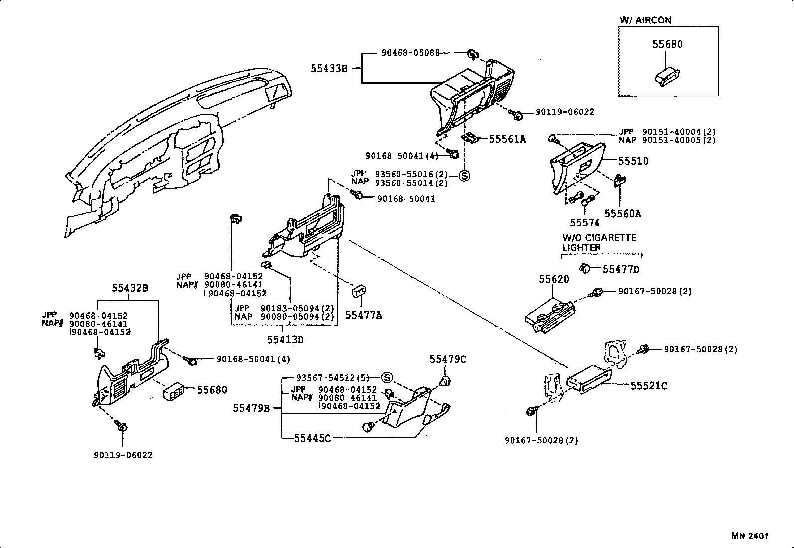  4 RUNNER TRUCK |  INSTRUMENT PANEL GLOVE COMPARTMENT