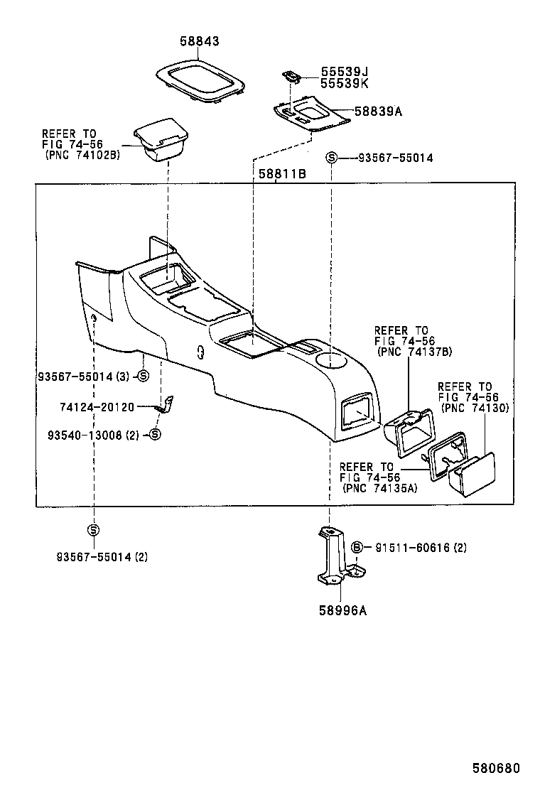  RAV4 EV |  CONSOLE BOX BRACKET